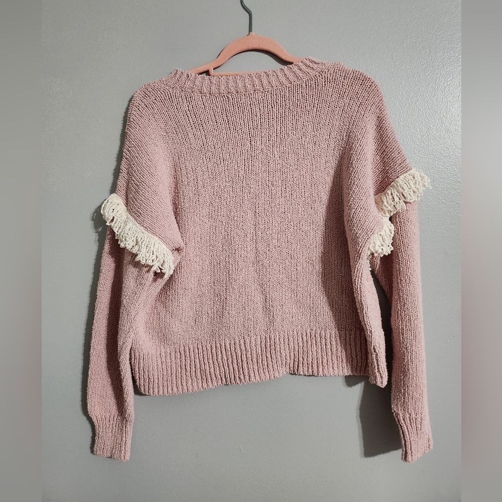 Madewell Montford Fringe Pullover Sweater Size M - Picture 3 of 4
